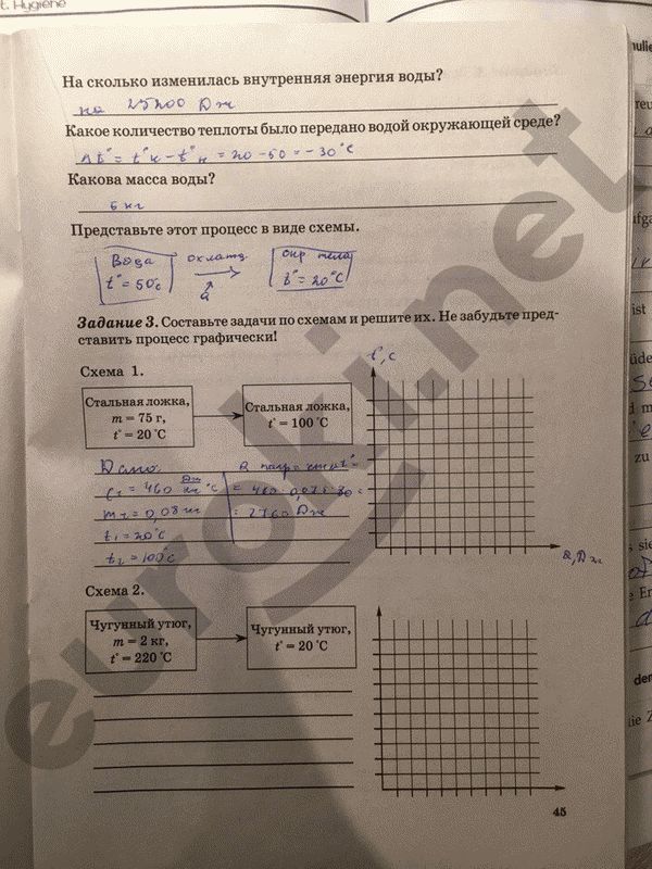 Рабочая тетрадь по физике 8 класс Степанова Страница 45