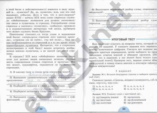 Рабочая тетрадь по русскому языку 6 класс. Часть 1, 2 Рыбченкова, Роговик Страница 33