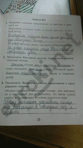 Рабочая тетрадь по русскому языку 4 класс. Часть 2 Моршнева Страница 25