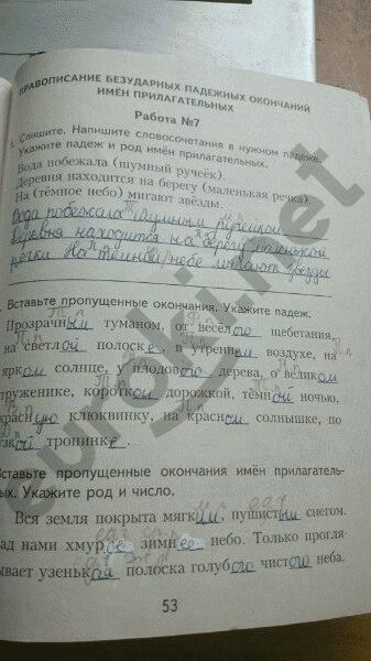 Рабочая тетрадь по русскому языку 4 класс. Часть 2 Моршнева Страница 53