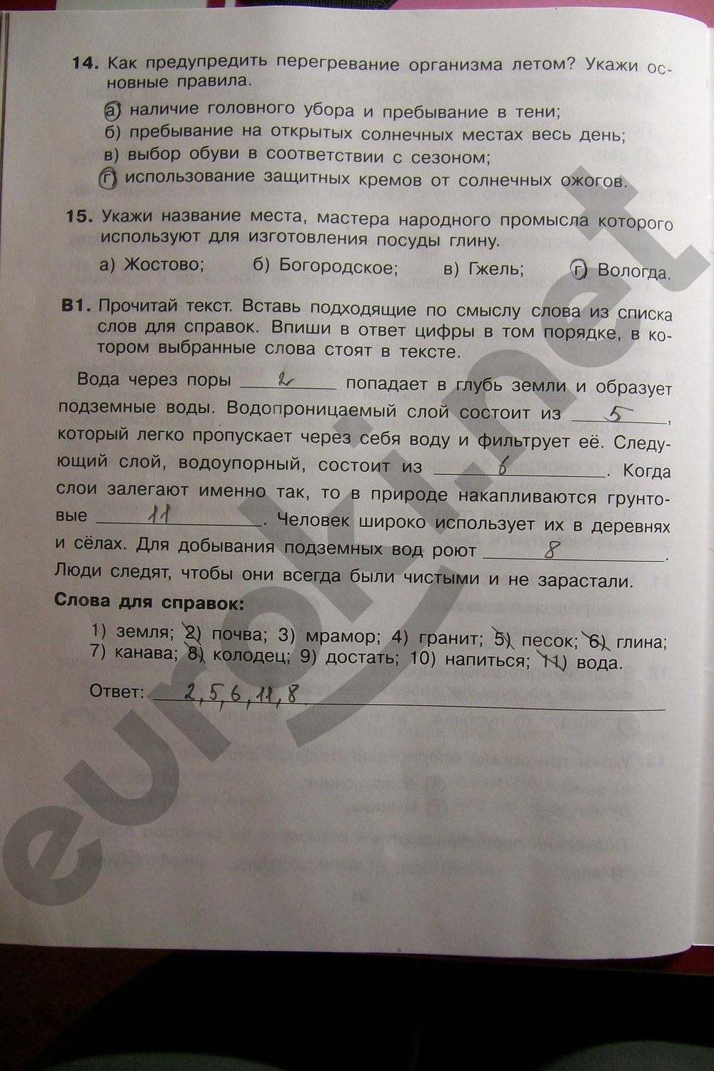 Тренажер по окружающему миру 4 класс. Подготовка к итоговой аттестации Мишакина, Гладкова, Чижикова Страница 32