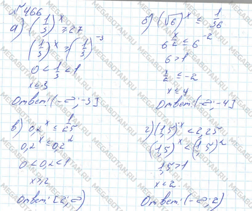 Алгебра 10 класс. ФГОС Колмогоров Задание 466