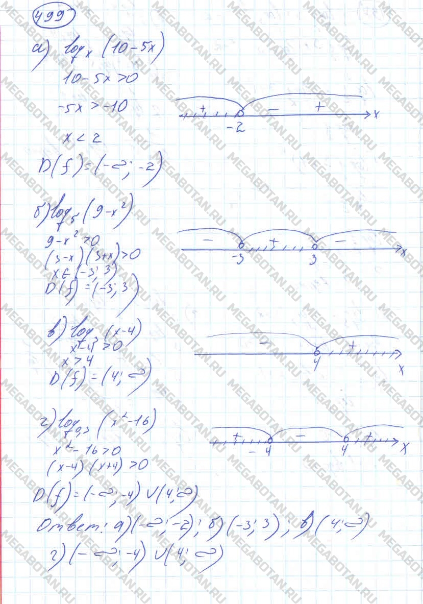 Алгебра 10 класс. ФГОС Колмогоров Задание 499