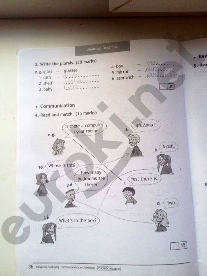 Английский язык 3 класс. Spotlight 3: Test booklet. ФГОС Быкова, Дули Страница 36