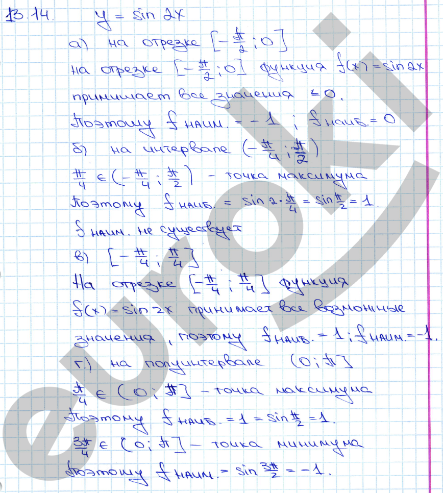 Алгебра 10 класс. ФГОС Мордкович, Денищева Задание 14