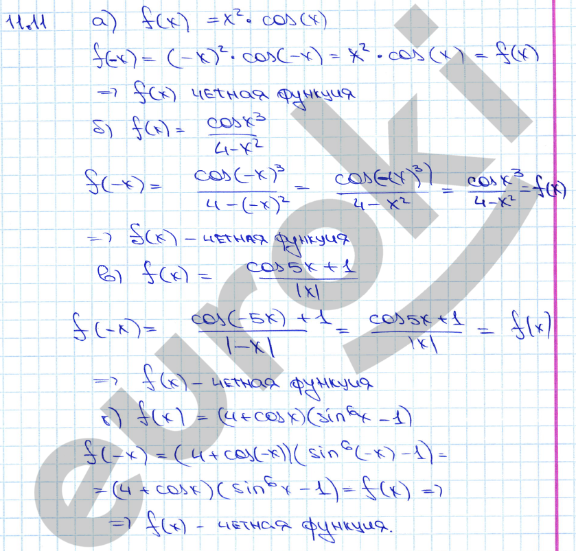 Алгебра 11 класс. ФГОС Мордкович, Денищева Задание 11