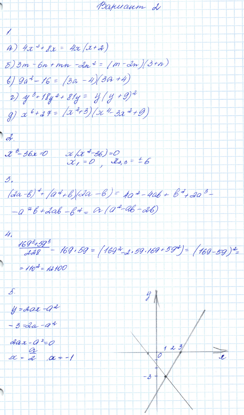 Контрольные работы по алгебре 7 класс Мордкович Вариант 2