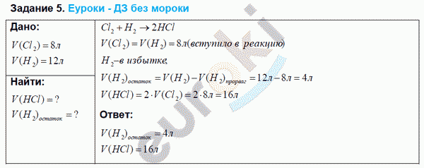 Химия 9 класс. ФГОС Рудзитис, Фельдман Задание 5