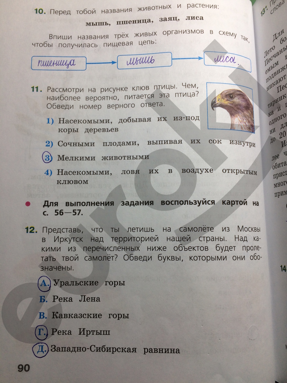 Окружающий мир 4 класс. Готовимся к Всероссийской проверочной работе. ФГОС Демидова Страница 90