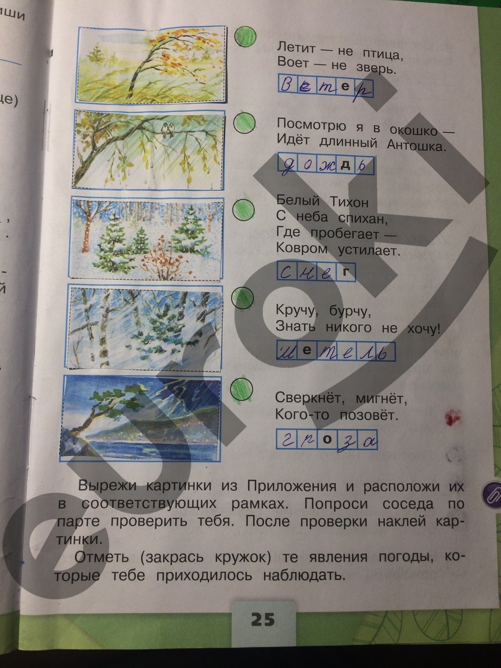 Рабочая тетрадь по окружающему миру 2 класс. Часть 1, 2. ФГОС Плешаков Страница 25