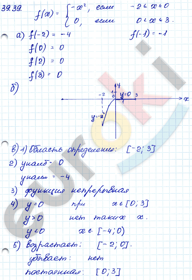 Алгебра 7 класс. ФГОС Мордкович, Александрова, Мишустина Задание 39