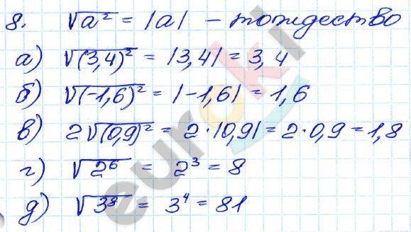 Дидактические материалы по алгебре 8 класс Жохов, Макарычев, Миндюк Задание 8