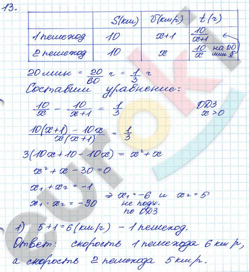 Дидактические материалы по алгебре 8 класс Жохов, Макарычев, Миндюк Задание 13