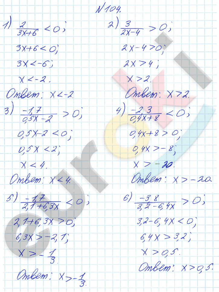 Алгебра 8 класс Алимов Задание 104