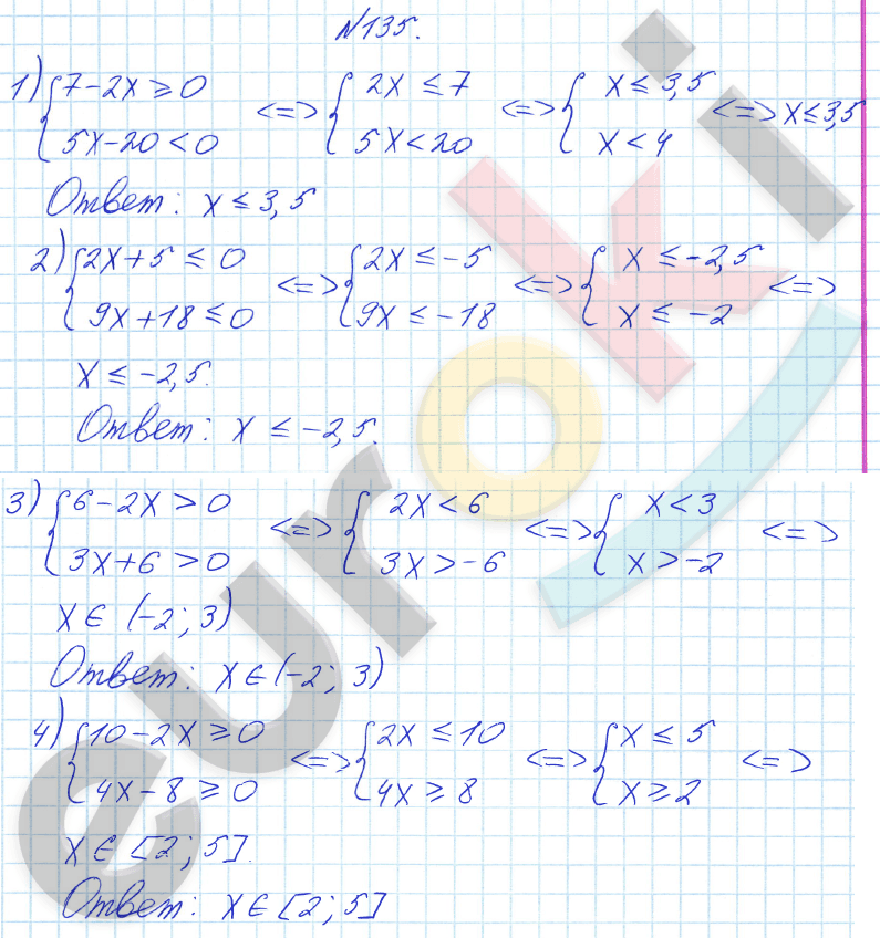 Алгебра 8 класс Алимов Задание 135