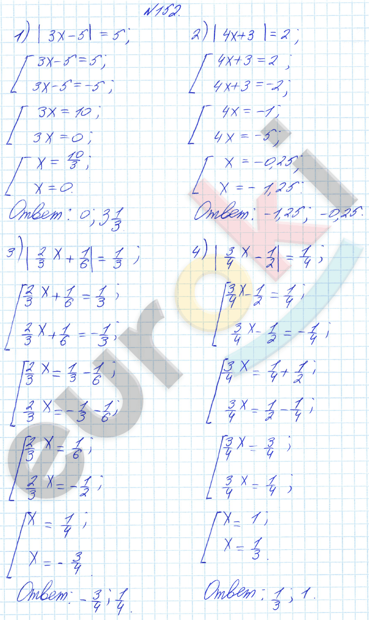 Алгебра 8 класс Алимов Задание 152