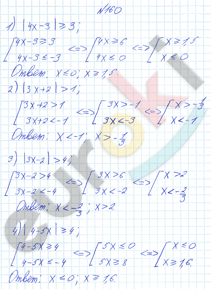 Алгебра 8 класс Алимов Задание 160