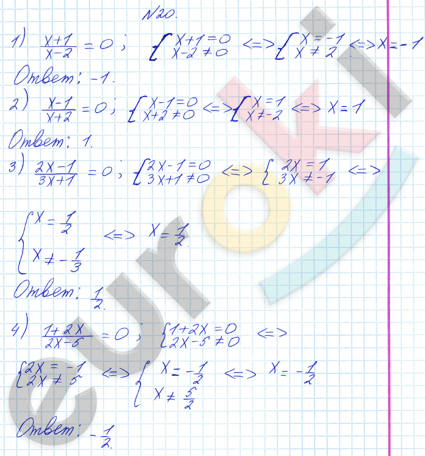 Алгебра 8 класс Алимов Задание 20