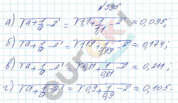Алгебра 8 класс Алимов Задание 395