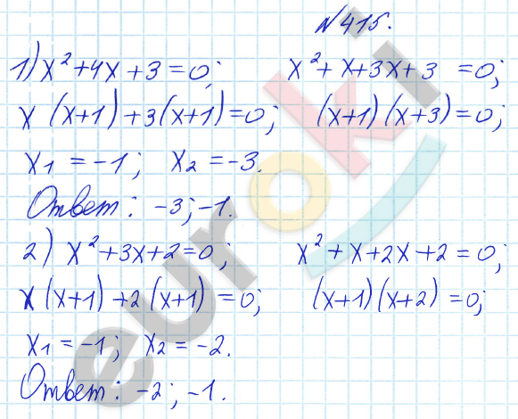 Алгебра 8 класс Алимов Задание 415