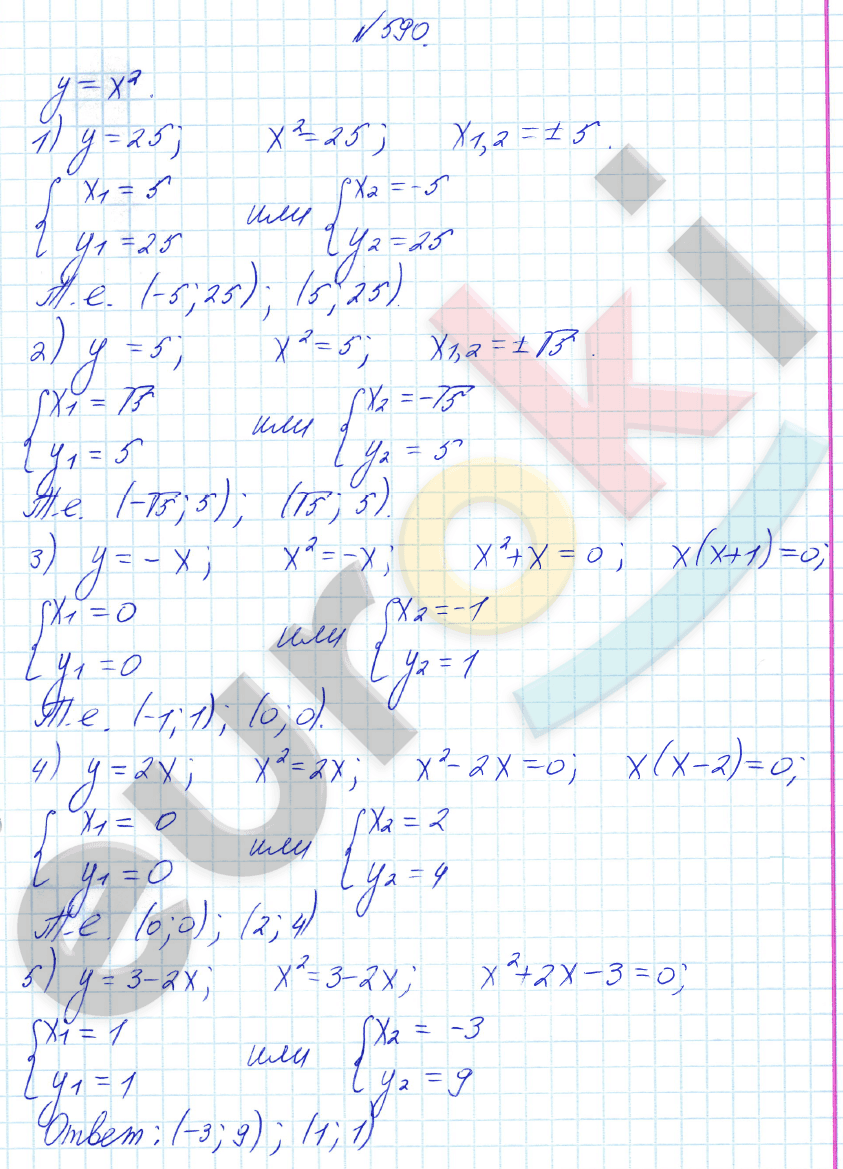 Алгебра 8 класс Алимов Задание 590
