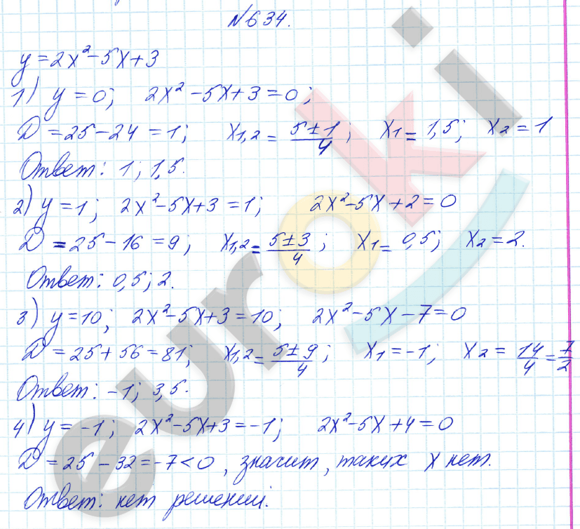 Алгебра 8 класс Алимов Задание 634