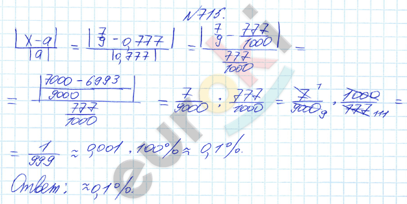 Алгебра 8 класс Алимов Задание 715