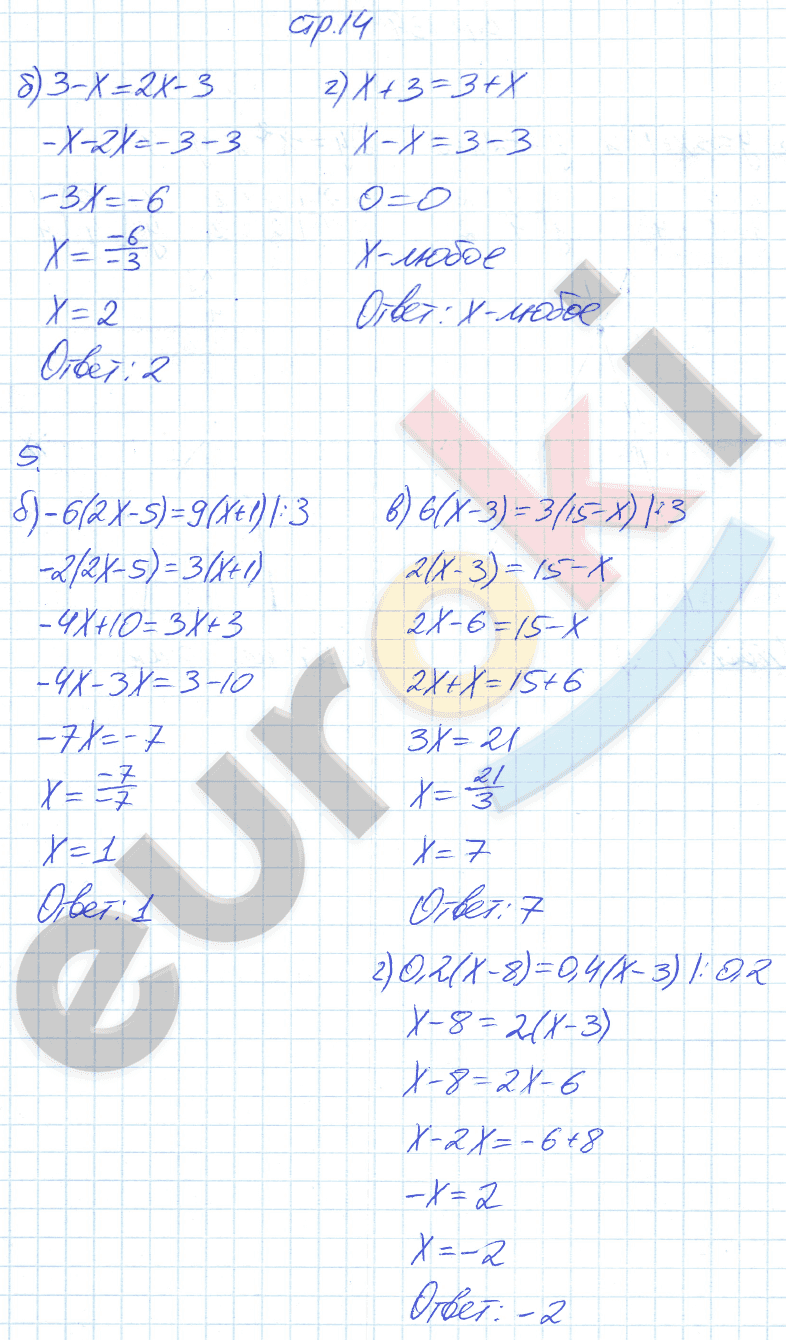 Рабочая тетрадь по алгебре 7 класс. ФГОС Ключникова, Комиссарова. К учебнику Мордкович Страница 14