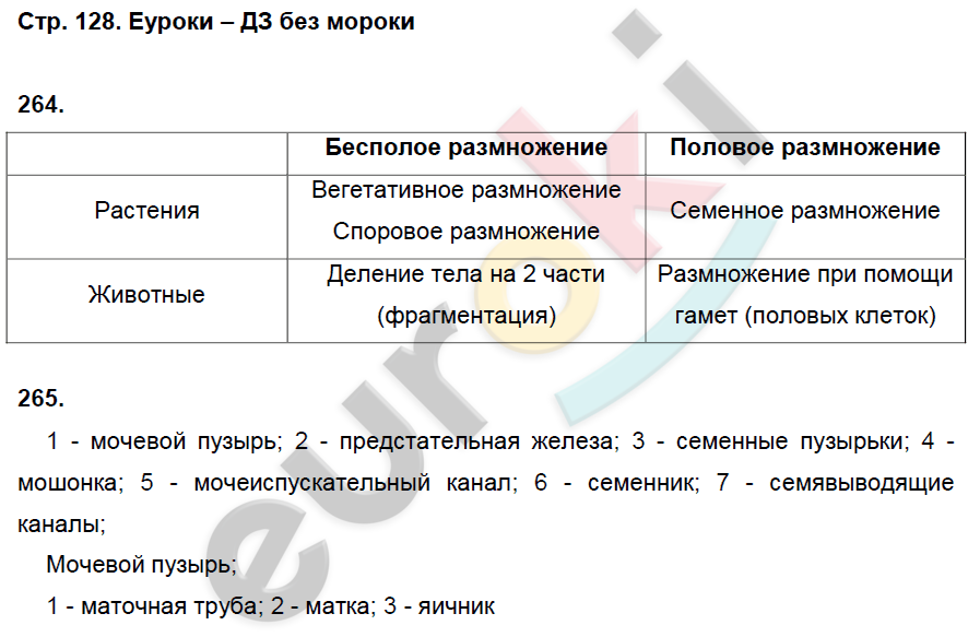 Рабочая тетрадь по биологии 8 класс. ФГОС Колесов, Маш, Беляев Страница 128