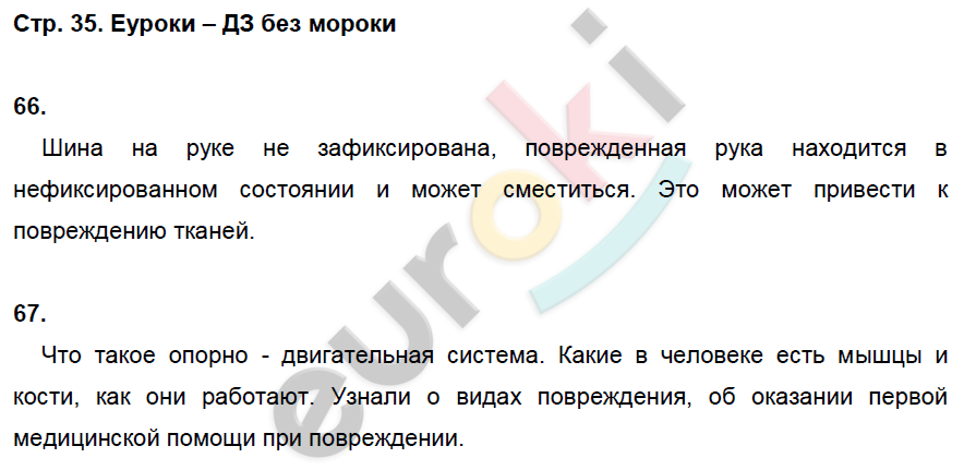 Рабочая тетрадь по биологии 8 класс. ФГОС Колесов, Маш, Беляев Страница 35