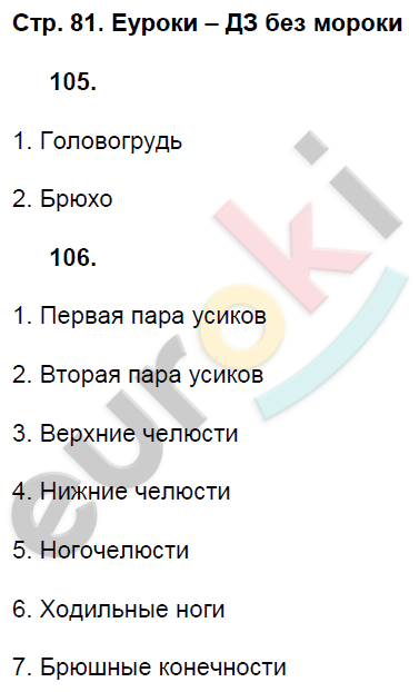 Рабочая тетрадь по биологии 7 класс. ФГОС Захаров, Сонин Страница 81