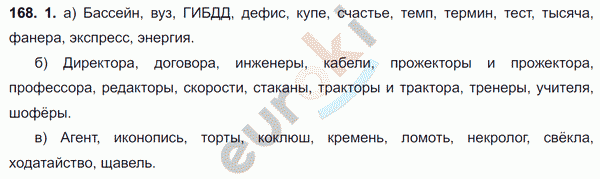 Русский язык 6 класс. ФГОС Разумовская Задание 168