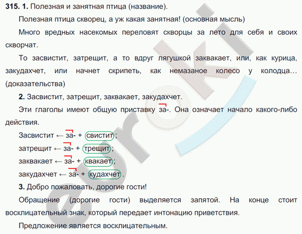 Русский язык 6 класс. ФГОС Разумовская Задание 315