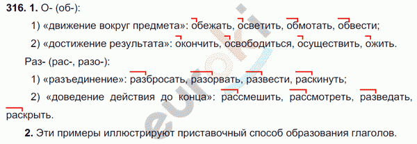 Русский язык 6 класс. ФГОС Разумовская Задание 316