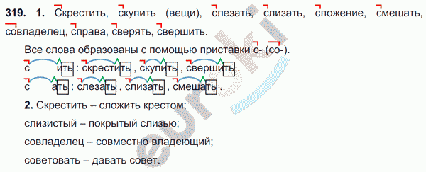 Русский язык 6 класс. ФГОС Разумовская Задание 319