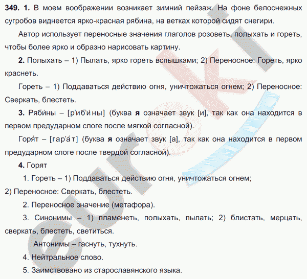 Русский язык 6 класс. ФГОС Разумовская Задание 349