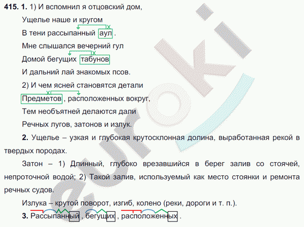 Русский язык 6 класс. ФГОС Разумовская Задание 415