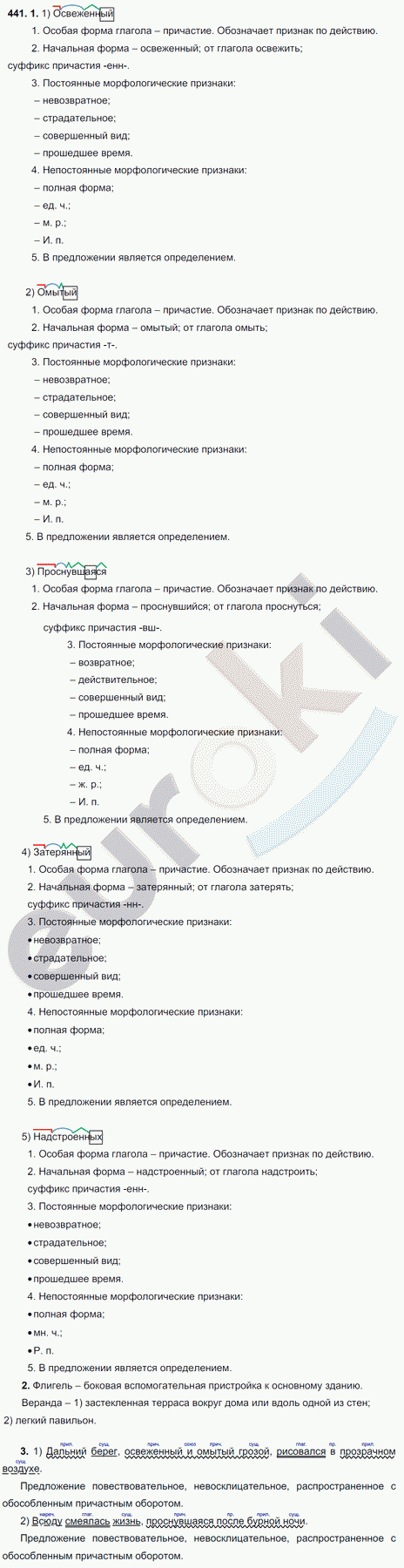 Русский язык 6 класс. ФГОС Разумовская Задание 441