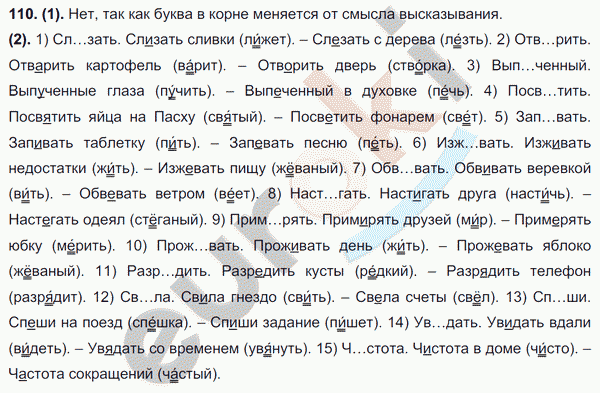 Русский язык 7 класс. ФГОС Разумовская Задание 110