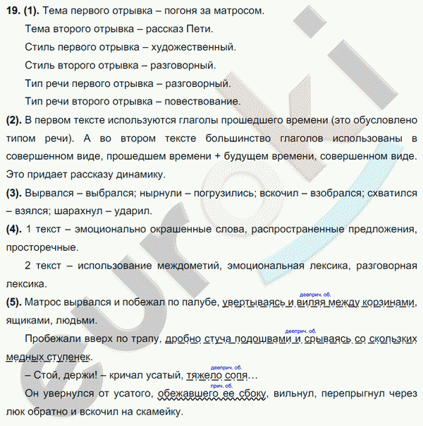 Русский язык 7 класс. ФГОС Разумовская Задание 19