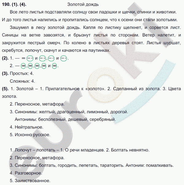 Русский язык 7 класс. ФГОС Разумовская Задание 190
