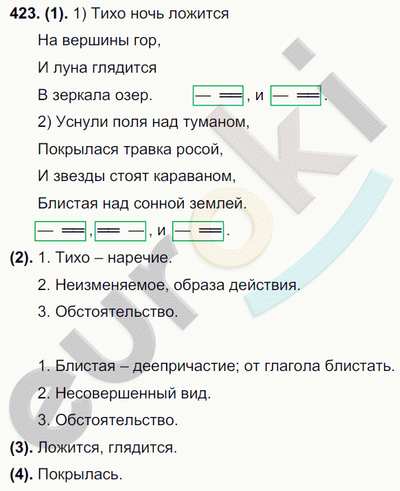 Русский язык 7 класс. ФГОС Разумовская Задание 423
