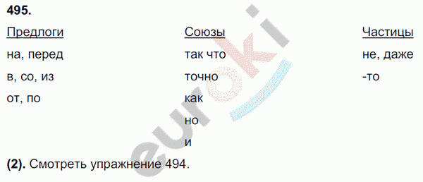 Русский язык 7 класс. ФГОС Разумовская Задание 495