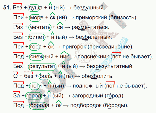 Русский язык 7 класс. ФГОС Разумовская Задание 51
