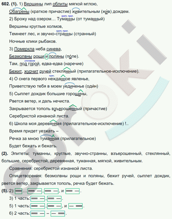 Русский язык 7 класс. ФГОС Разумовская Задание 602