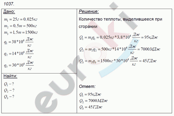 Физика 7 класс. Сборник задач Лукашик, Иванова Задание 1037