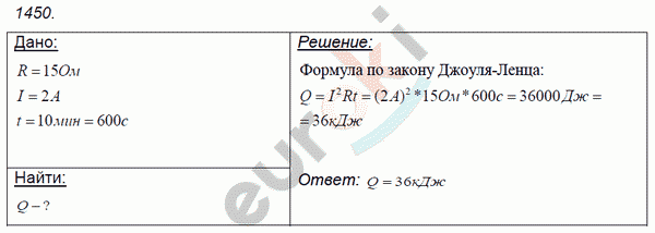 Физика 7 класс. Сборник задач Лукашик, Иванова Задание 1450