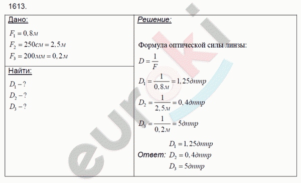 Физика 7 класс. Сборник задач Лукашик, Иванова Задание 1613