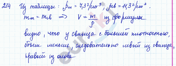 Физика 7 класс. Сборник задач Лукашик, Иванова Задание 234