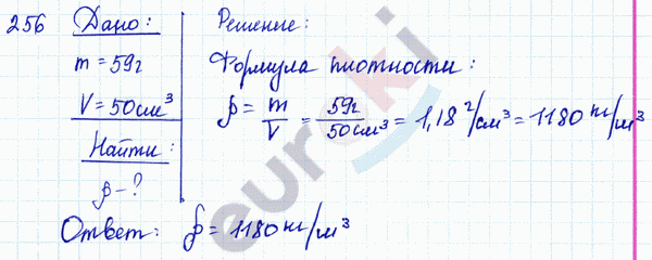 Физика 7 класс. Сборник задач Лукашик, Иванова Задание 256